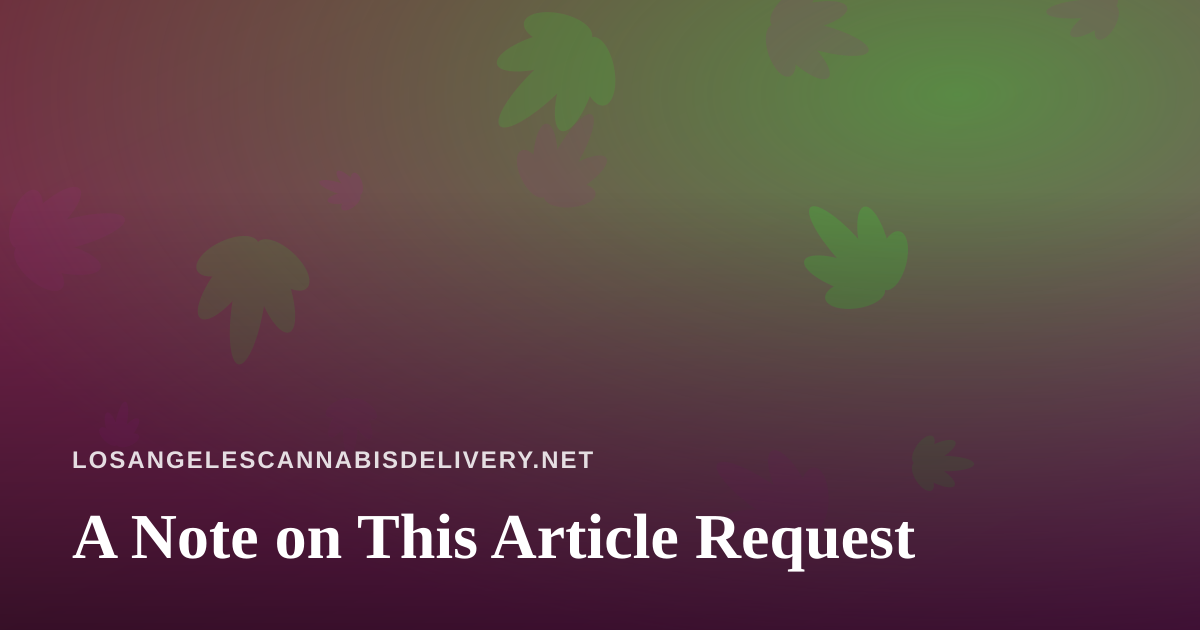 A Note on This Article Request