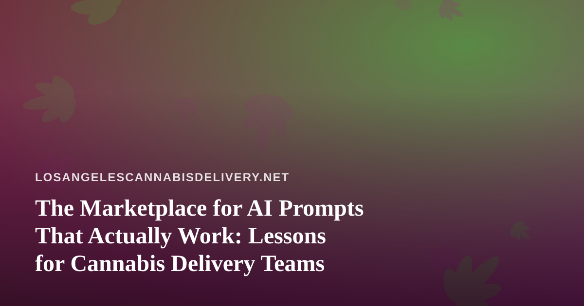 The Marketplace for AI Prompts That Actually Work: Lessons for Cannabis Delivery Teams