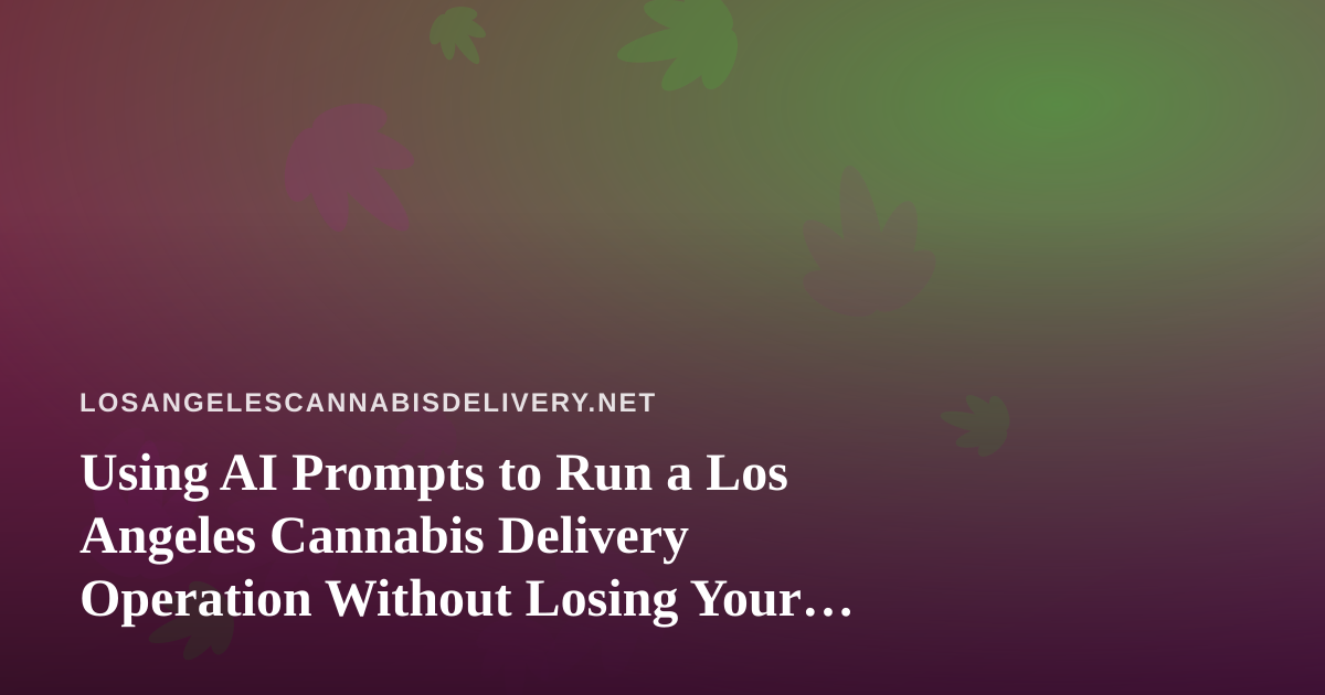 Using AI Prompts to Run a Los Angeles Cannabis Delivery Operation Without Losing Your Evenings